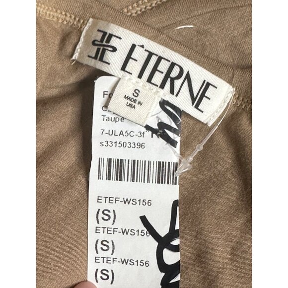 Eterne Fitted Crewneck Short Sleeve T-Shirt in Taupe Small New Womens Tee Top - Picture 10 of 13